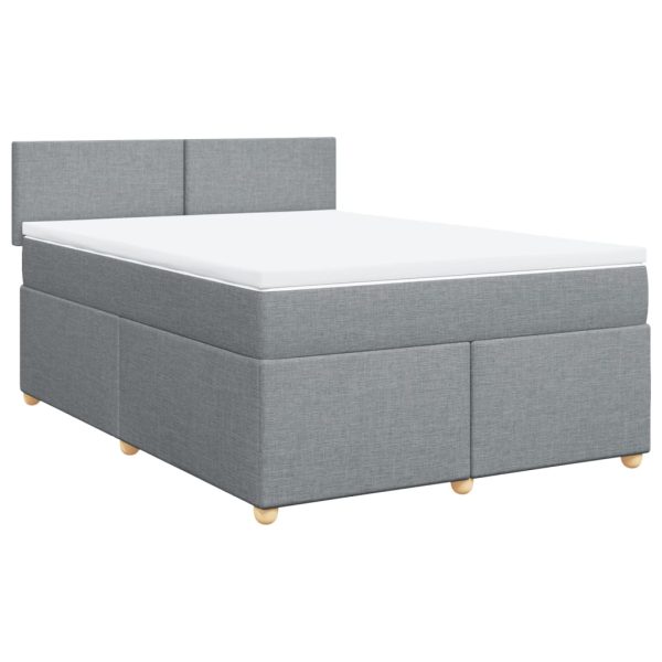 Giroletto A Molle Con Materasso Grigio Chiaro160x200 Cm Tessuto - Image 2
