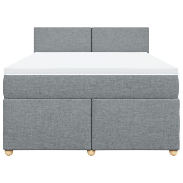 Giroletto A Molle Con Materasso Grigio Chiaro160x200 Cm Tessuto - Image 4