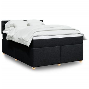 Giroletto A Molle Con Materasso Nero 160x200 Cm In Tessuto