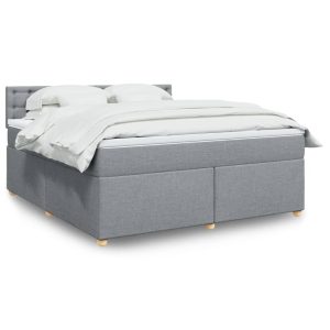 Giroletto A Molle Con Materasso Grigio Chiaro180x200 Cm Tessuto