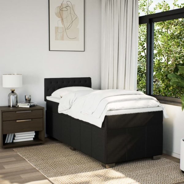 Giroletto A Molle Con Materasso Nero 80x200 Cm Intessuto - Image 3