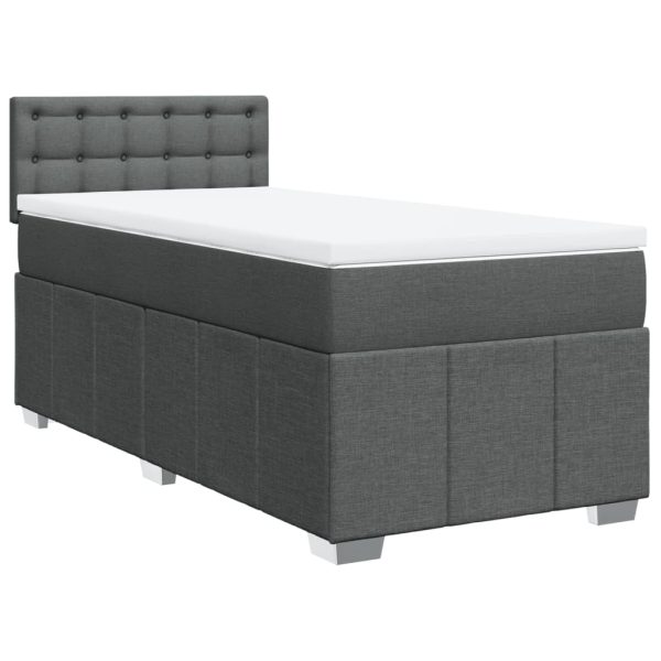 Giroletto A Molle Con Materasso Grigio Scuro 80x200 Cm Tessuto - Image 2