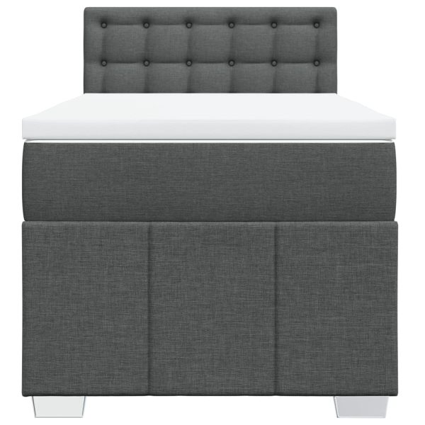 Giroletto A Molle Con Materasso Grigio Scuro 80x200 Cm Tessuto - Image 4