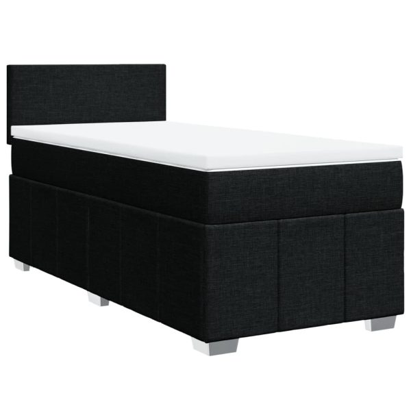 Giroletto A Molle Con Materasso Nero 90x190 Cm In Tessuto - Image 2