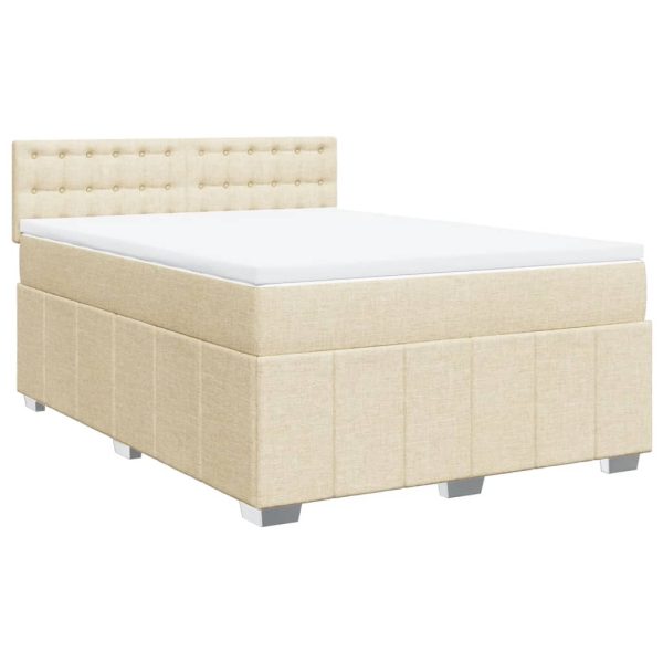 Giroletto A Molle Con Materasso Crema 140x200 Cm In Tessuto - Image 2