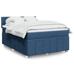 Giroletto A Molle Con Materasso Blu 160x200 Cm In Tessuto