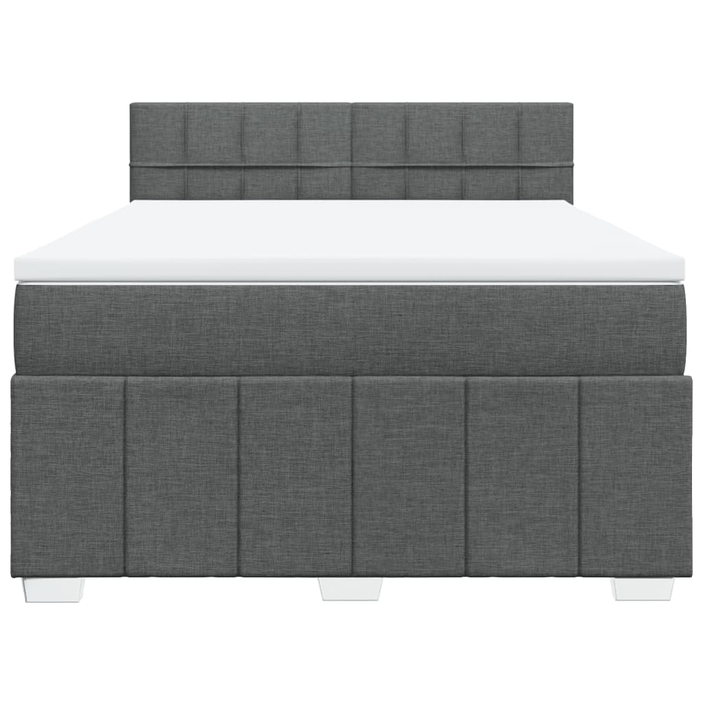 Giroletto A Molle Con Materasso Grigio Scuro 160x200 Cm Tessuto - Image 4