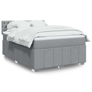Giroletto A Molle Con Materasso Grigio Chiaro 160x200cm Tessuto