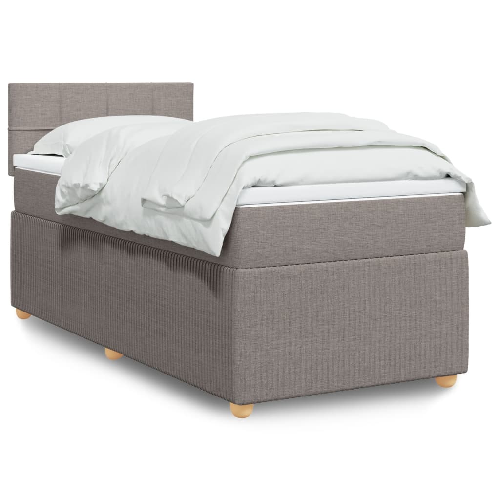 Giroletto A Molle Con Materasso Tortora 90x190 Cm In Tessuto