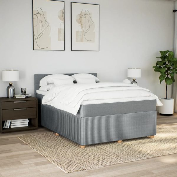 Giroletto A Molle Con Materasso Grigio Chiaro 140x200cm Tessuto - Image 3