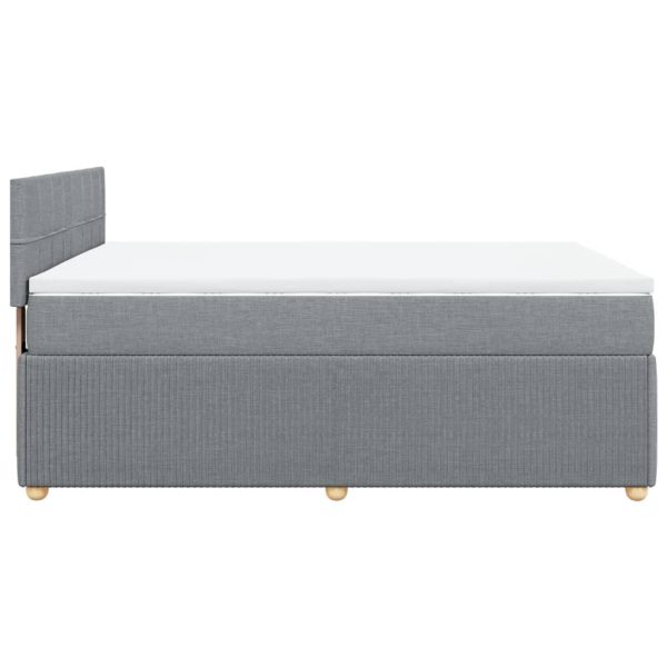 Giroletto A Molle Con Materasso Grigio Chiaro 140x200cm Tessuto - Image 5