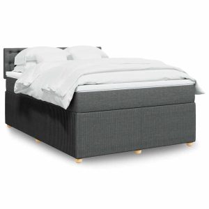 Giroletto A Molle Con Materasso Grigio Scuro 160x200 Cm Tessuto