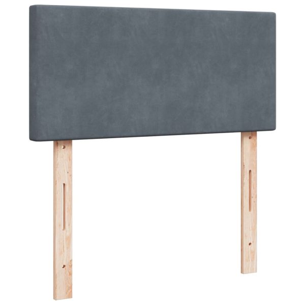 Giroletto A Molle Con Materasso Grigio Scuro 90x190 Cm Velluto - Image 5