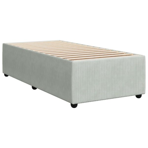 Giroletto A Molle Con Materasso Grigio Chiaro 90x190 Cm Velluto - Image 6