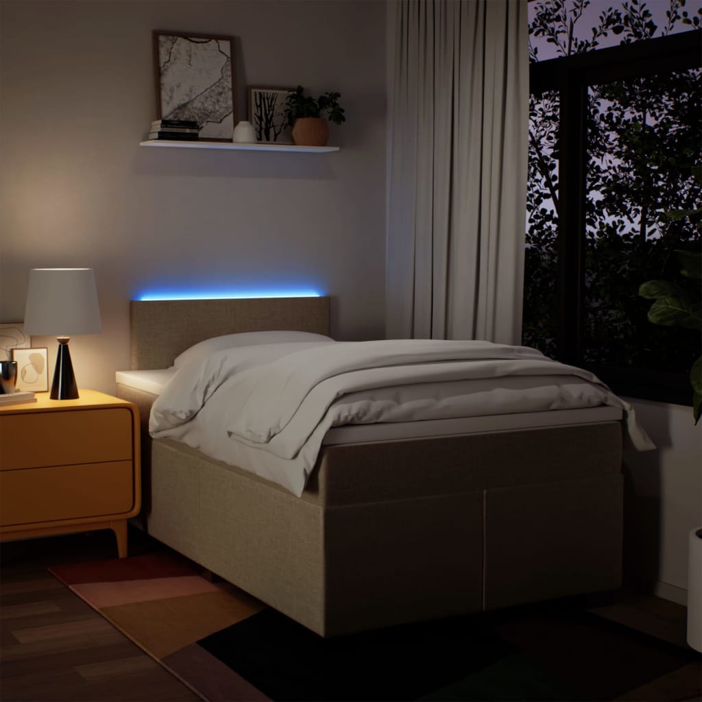 Giroletto A Molle Con Materasso Crema 120x200 Cm In Tessuto - Image 5