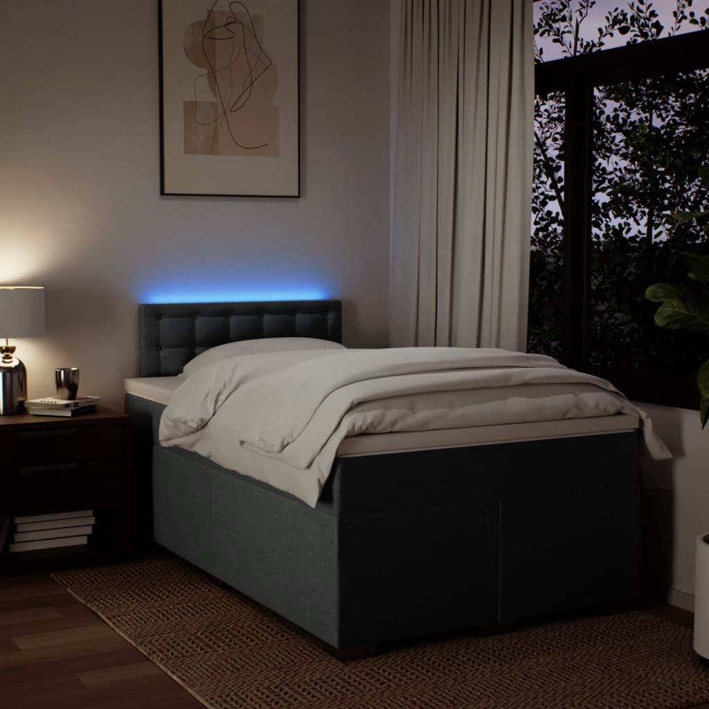 Giroletto A Molle Con Materasso Grigio Scuro 120x200 Cm Tessuto - Image 5