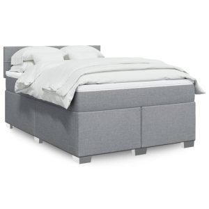 Giroletto A Molle Con Materasso Grigio Chiaro 140x190cm Tessuto