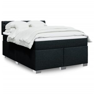 Giroletto A Molle Con Materasso Nero 140x190 Cm In Tessuto