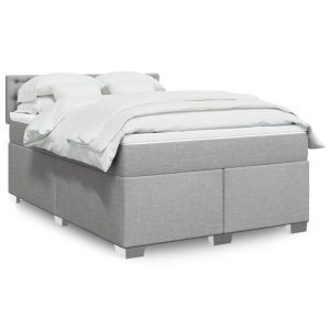 Giroletto A Molle Con Materasso Grigio Chiaro 140x190cm Tessuto