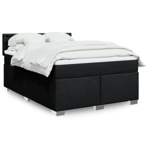 Giroletto A Molle Con Materasso Nero 140x190 Cm In Tessuto