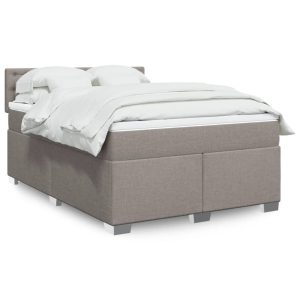 Giroletto A Molle Con Materasso Tortora 140x190 Cm In Tessuto