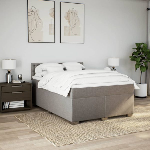 Giroletto A Molle Con Materasso Tortora 140x190 Cm In Tessuto - Image 4