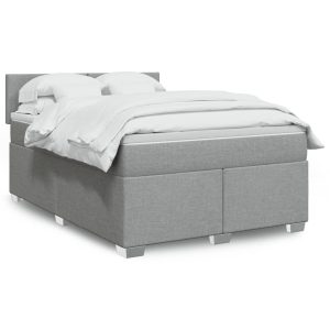 Giroletto A Molle Con Materasso Grigio Chiaro160x200 Cm Tessuto