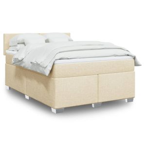 Giroletto A Molle Con Materasso Crema 160x200 Cm In Tessuto