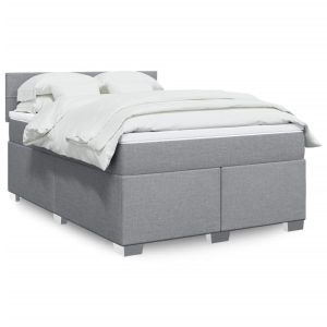 Giroletto A Molle Con Materasso Grigio Chiaro160x200 Cm Tessuto
