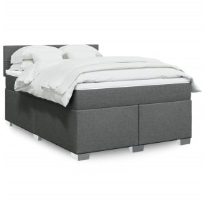 Giroletto A Molle Con Materasso Grigio Scuro 160x200 Cm Tessuto