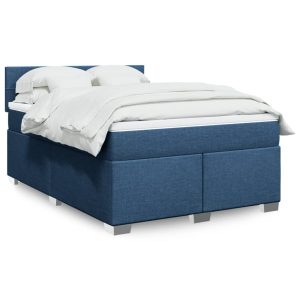 Giroletto A Molle Con Materasso Blu 160x200 Cm In Tessuto