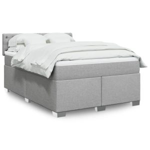 Giroletto A Molle Con Materasso Grigio Chiaro160x200 Cm Tessuto