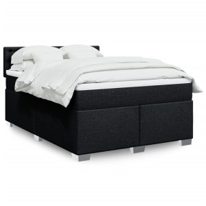 Giroletto A Molle Con Materasso Nero 160x200 Cm In Tessuto