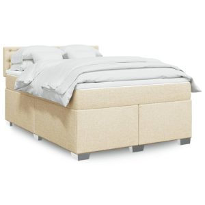 Giroletto A Molle Con Materasso Crema 160x200 Cm In Tessuto