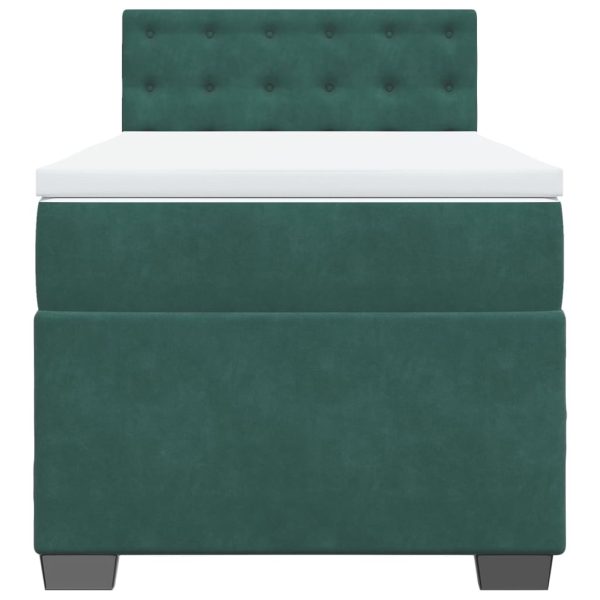 Giroletto A Molle Con Materasso Verde Scuro 90x190 Cm Velluto - Image 6