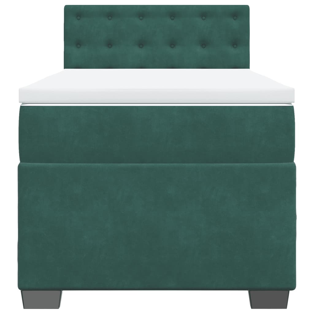 Giroletto A Molle Con Materasso Verde Scuro 90x200 Cm Velluto - Image 6
