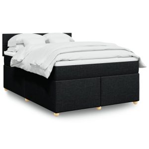 Giroletto A Molle Con Materasso Nero 160x200 Cm In Tessuto