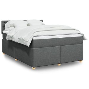Giroletto A Molle Con Materasso Grigio Scuro 160x200 Cm Tessuto