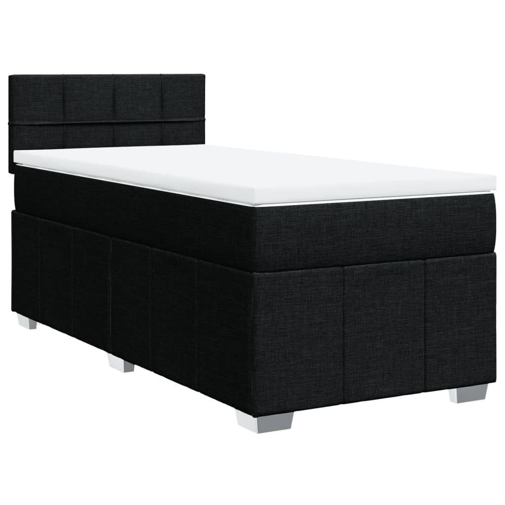 Giroletto A Molle Con Materasso Nero 80x200 Cm Intessuto - Image 3