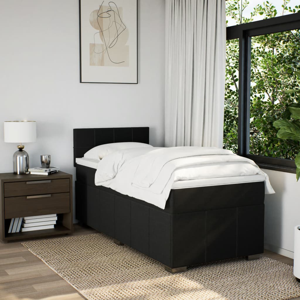 Giroletto A Molle Con Materasso Nero 80x200 Cm Intessuto - Image 4