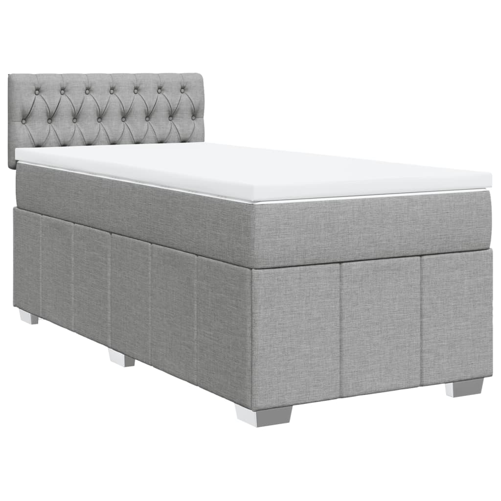 Giroletto A Molle Con Materasso Grigio Chiaro 80x200 Cm Tessuto - Image 3