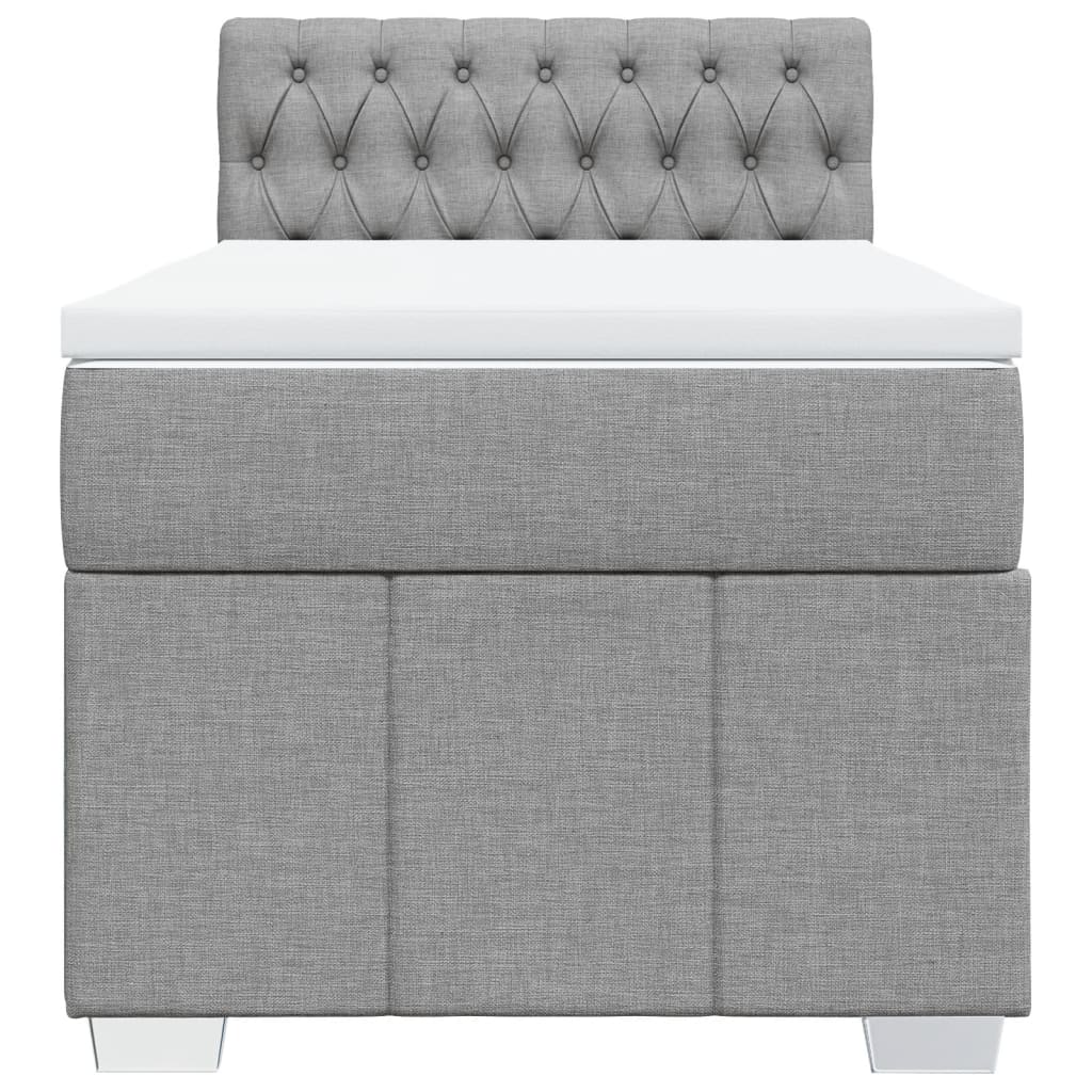 Giroletto A Molle Con Materasso Grigio Chiaro 80x200 Cm Tessuto - Image 6