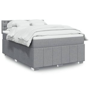 Giroletto A Molle Con Materasso Grigio Chiaro 140x190cm Tessuto