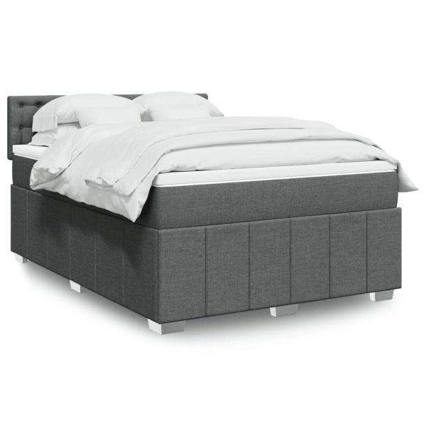 Giroletto A Molle Con Materasso Grigio Scuro 140x200cm Tessuto