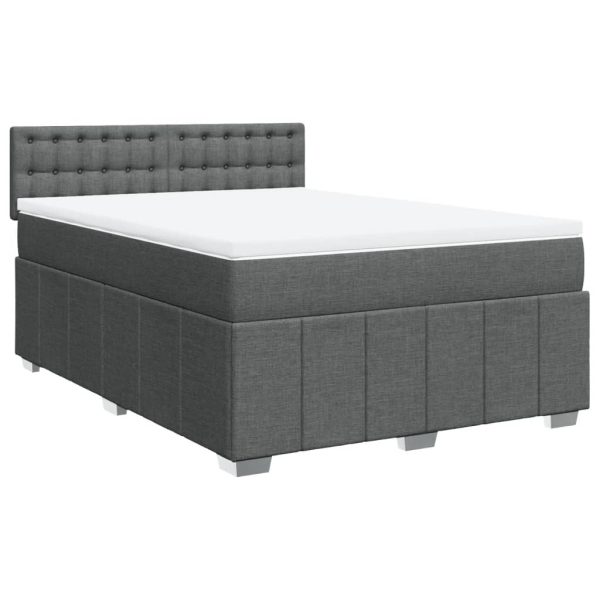 Giroletto A Molle Con Materasso Grigio Scuro 140x200cm Tessuto - Image 3
