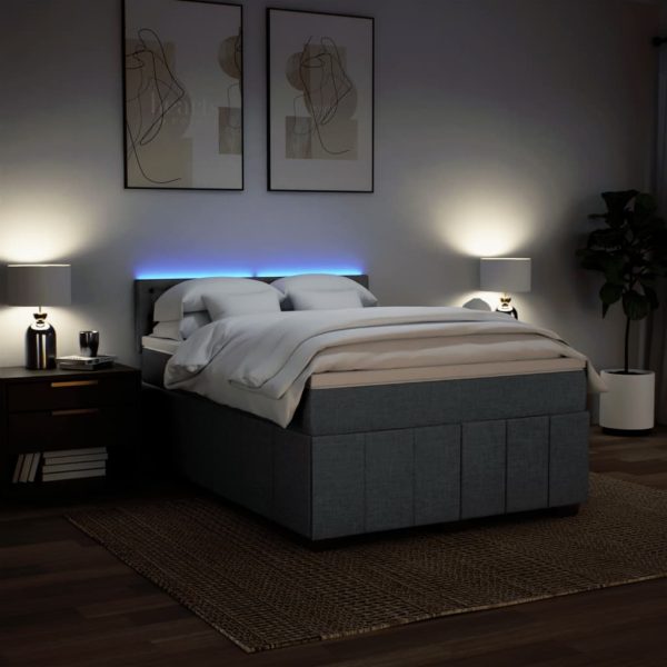 Giroletto A Molle Con Materasso Grigio Scuro 140x200cm Tessuto - Image 4