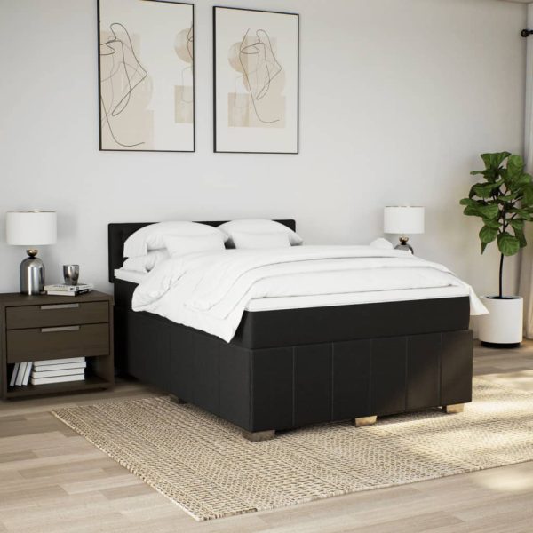 Giroletto A Molle Con Materasso Nero 140x200 Cm In Tessuto - Image 5