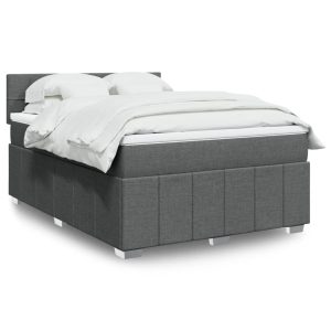 Giroletto A Molle Con Materasso Grigio Scuro 160x200 Cm Tessuto