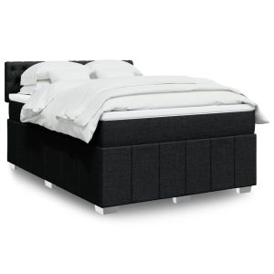 Giroletto A Molle Con Materasso Nero 160x200 Cm In Tessuto