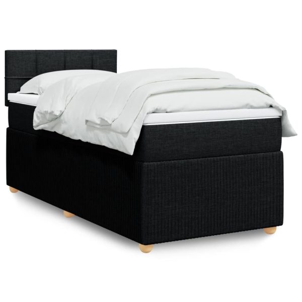 Giroletto A Molle Con Materasso Nero 80x200 Cm Intessuto